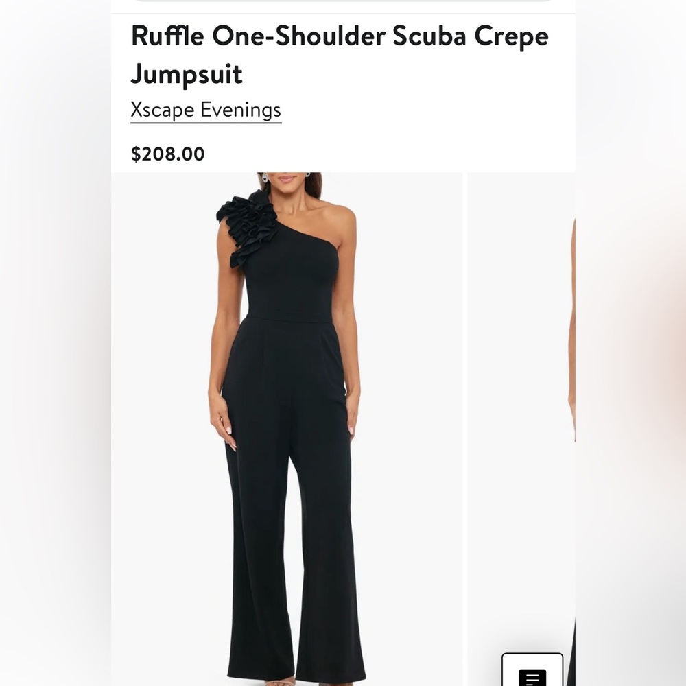 XScape one shoulder jumpsuit with pockets